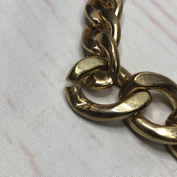 Necklace Chunky Gold Chain Loop Links Adjustable Retro - Picture 3 of 5